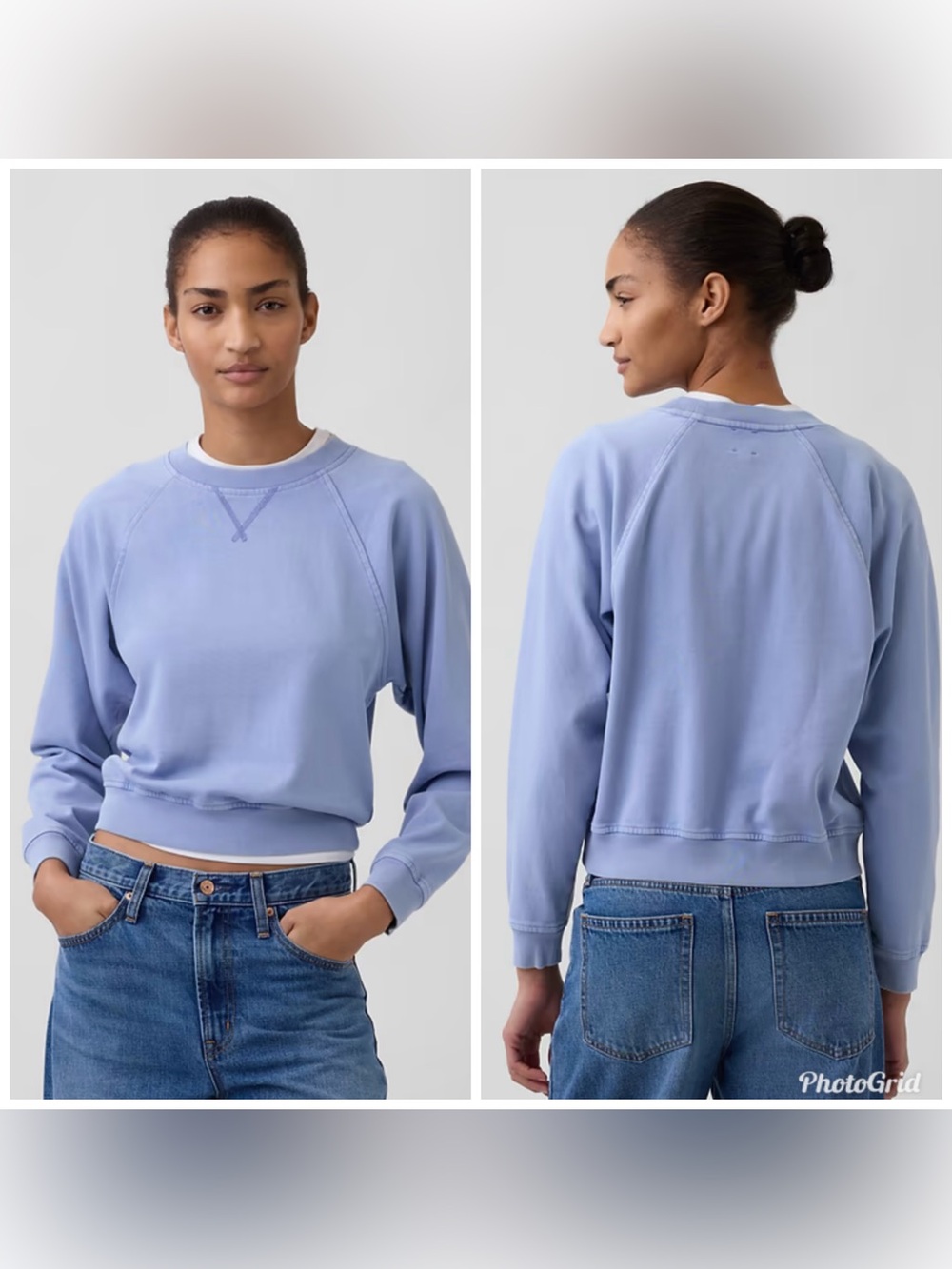 The Gap Vintage Soft Terry Raglan Sweatshirt size large in moonstone color